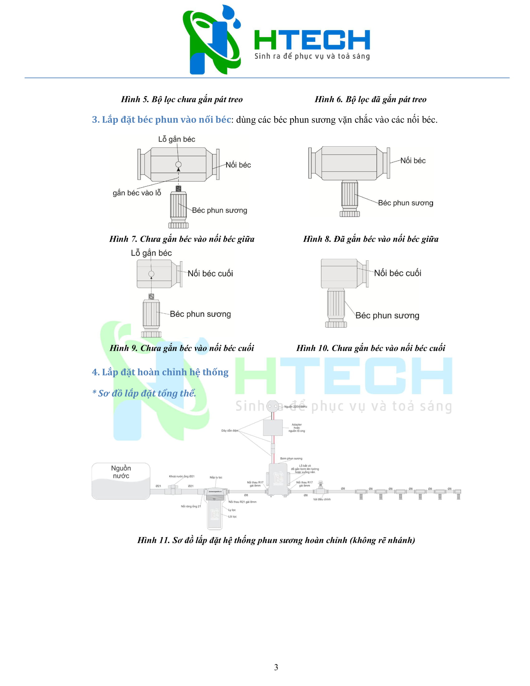 Hướng dẫn lắp đặt hệ thống phun sương