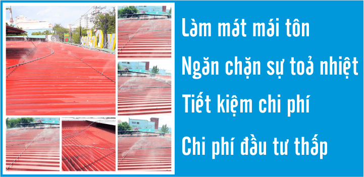 lắp phun sương làm mát mái tôn _ 02