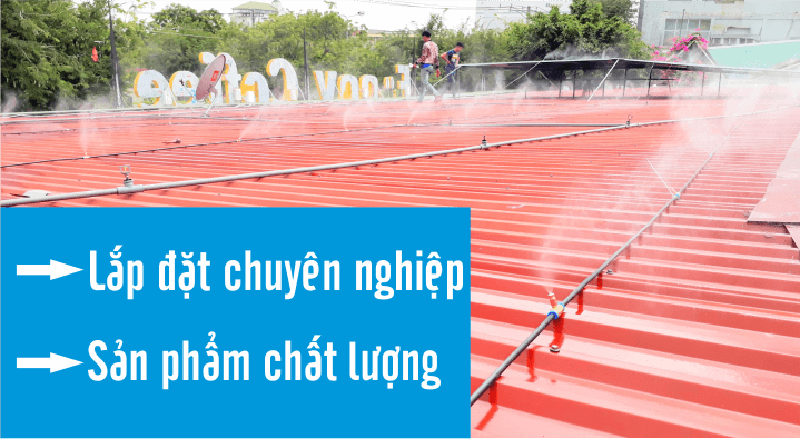 lắp phun sương làm mát mái tôn _ 03