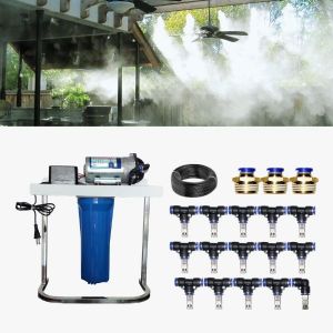 Bộ Máy Phun Sương 15 Béc Inox Dài | Bơm RO Ráp Sẵn (Có Chân)